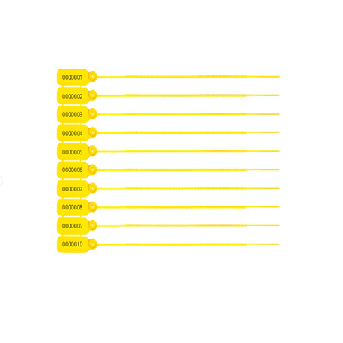 Lacre Para Carro De Emergência  23Cm Amarelo Com 100 PLASLOPES