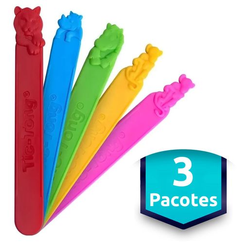 Kit 3 Pacotes de Abaixador de Língua Tic-Tong Animal Jr